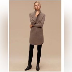 Aritzia Wilfred Free Bianca Wool Sweater Dress Heather Dark